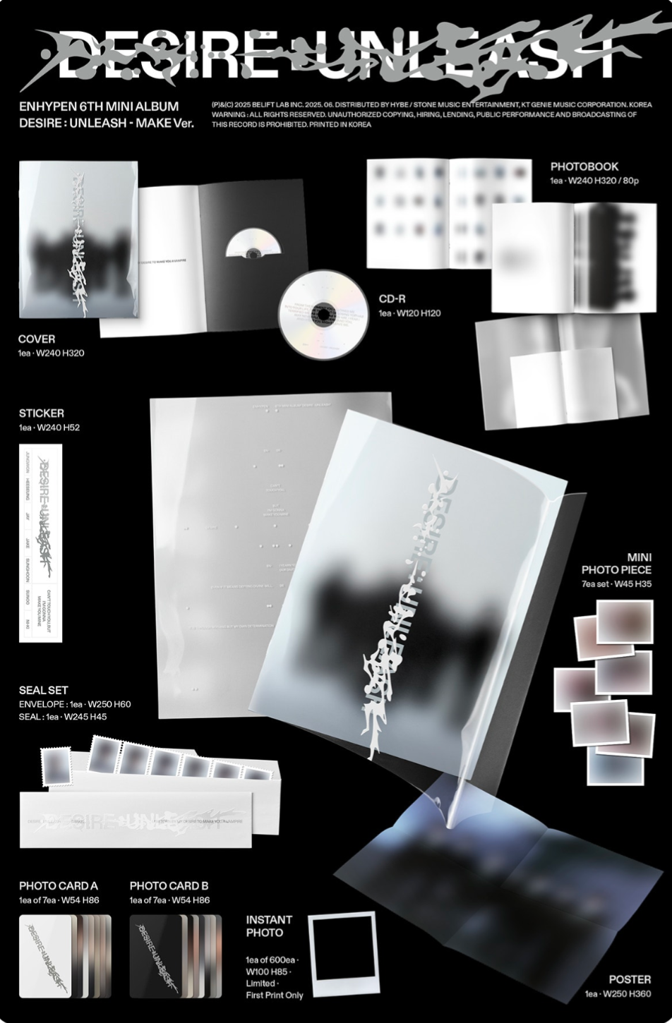 K-POP・アジア ENHYPEN 6TH MINI ALBUM DESIRE: UNLEASH Enhypen - Desire: Unleash–The Tiny Kpop Shop