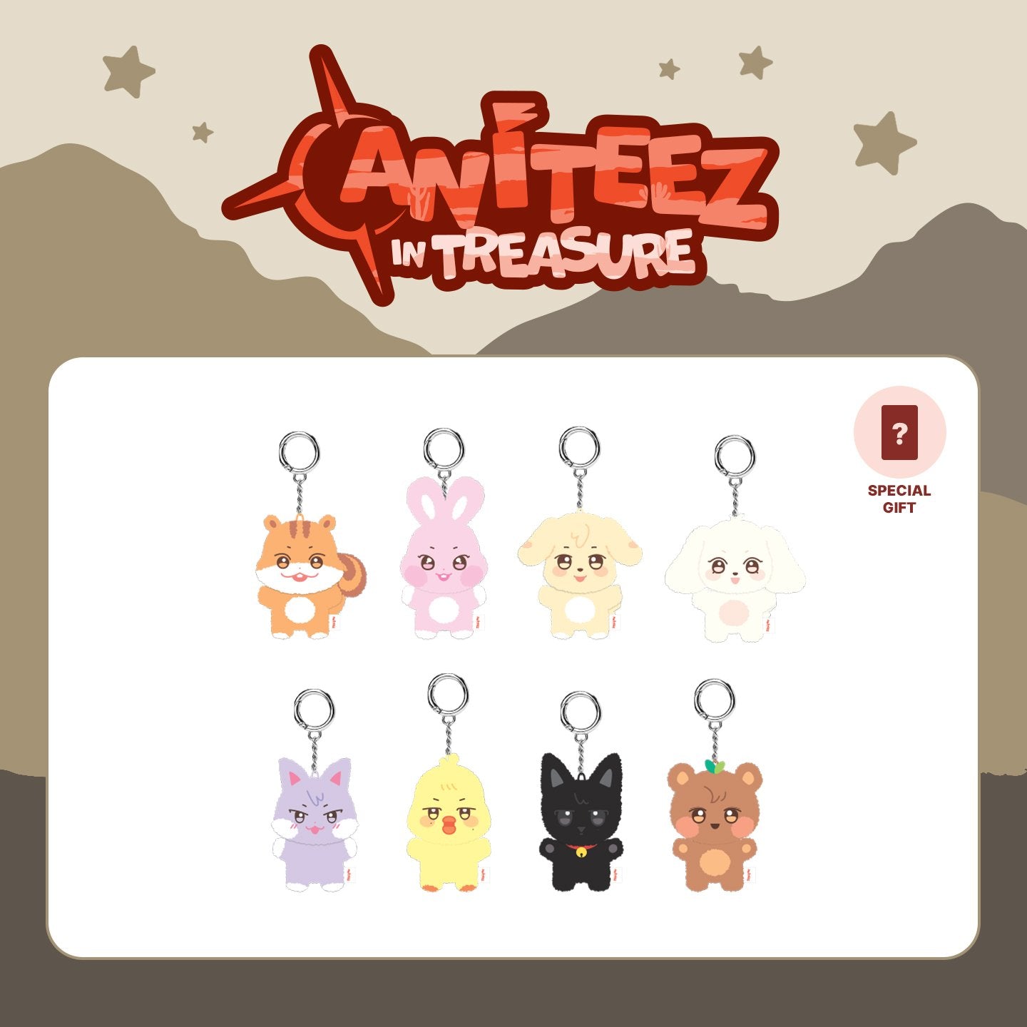 Ateez Aniteez In Treasure Mini Plush Keyring–The Tiny Kpop Shop
